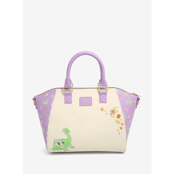 Loungefly Disney Tangled Rapunzel & Pascal Purple Violet Satchel Bag - Picture 3 of 4